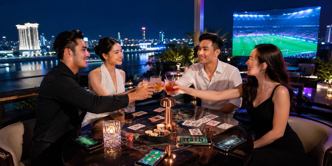 Ánh đèn neon sôi động tại khu vui chơi giải trí ban đêm Đà Nẵng