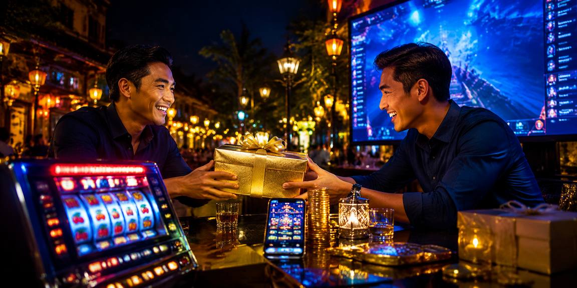 Màn hình slot game rực rỡ tại chợ đêm Hội An